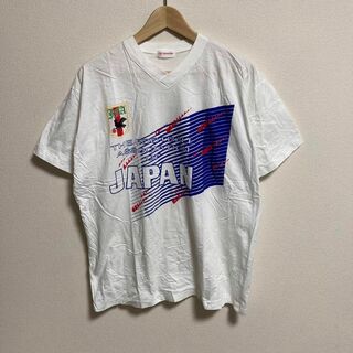 トヨタ(トヨタ)のTシャツ 90s 古着 白T JAPAN サッカー シングル ホワイト XL相当(Tシャツ/カットソー(半袖/袖なし))