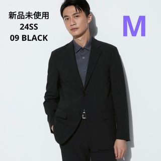 ユニクロ(UNIQLO)の新品 ユニクロ 24SS 感動ジャケット2WAY ウールライク  ブラック M(テーラードジャケット)