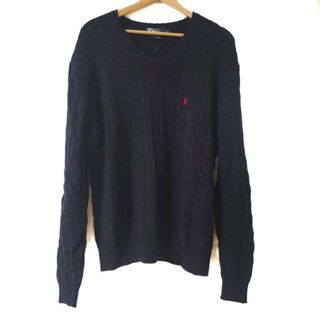 ポロラルフローレン(POLO RALPH LAUREN)のPOLObyRalphLauren(ポロラルフローレン) 長袖セーター サイズL メンズ美品  - ダークネイビー Vネック(ニット/セーター)