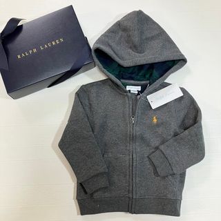 ラルフローレン(Ralph Lauren)の24m90cm グレー　フリースジップアップ　ラルフローレン(Tシャツ/カットソー)