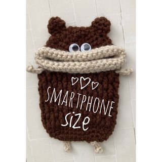 パクパクモンスター　スマホショルダー　スマホポーチ　サコッシュ　くま(iPhoneケース)