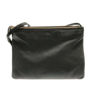 セリーヌ(celine)のCELINE(セリーヌ) ショルダーバッグ トリオラージ 黒 レザー(ショルダーバッグ)