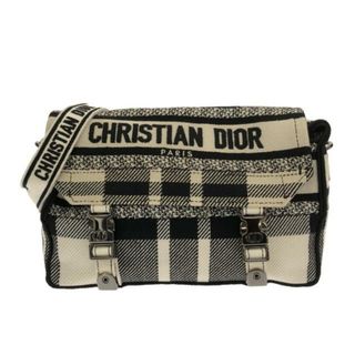 Christian Dior - DIOR/ChristianDior(ディオール/クリスチャンディオール) ショルダーバッグ ディオールキャンプ 白×黒 チェック柄/ストラップ着脱可 ジャガード