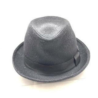 ボルサリーノ(Borsalino)のBorsalino(ボルサリーノ) ハット 58 - 黒 リボン アルパカ×ウール(ハット)