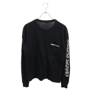 クロムハーツ(Chrome Hearts)のCHROME HEARTS クロムハーツ Back Scroll Fuck You L/S Tee バックスクロールファックユーロングスリーブTシャツ 長袖カットソー ロンT 胸ポケット 袖ロゴプリント ブラック(Tシャツ/カットソー(七分/長袖))