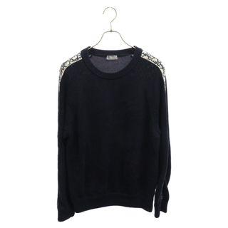 Dior - DIOR ディオール 21AW OBLIQUE SIDE LINE CREWNECK SWEATS オブリークライン クルーネック コットン ニット セーター ネイビー 113M638AT187