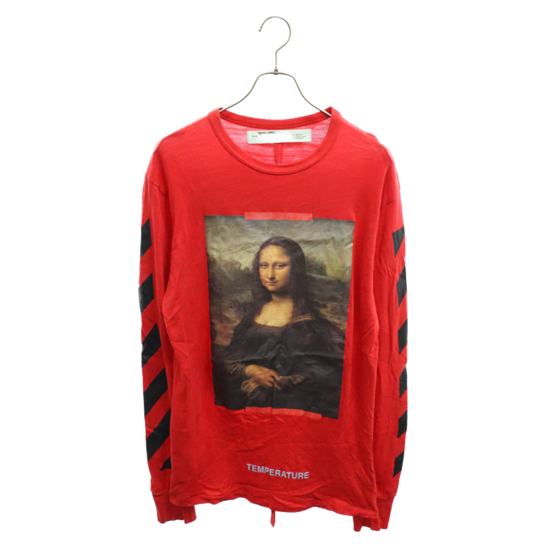 OFF-WHITE オフホワイト 18SS DIAG MONALISA L/S TEE モナリザプリント長袖カットソー ロンT レッド OMAB001S18001012