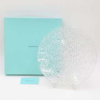 ティファニー(Tiffany & Co.)のTIFFANY&Co. (ティファニー) 食器 コブルストーン プラター 28cm 大皿 クリスタルガラスプレート箱有 説明書つき(食器)