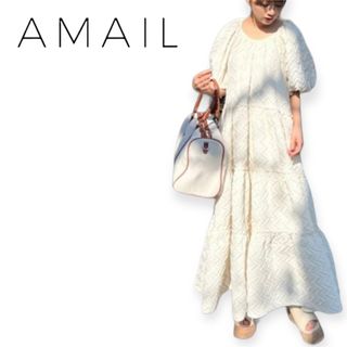 アマイル(AMAIL)のAMAIL Femi decoline maxidress 美品(ロングワンピース/マキシワンピース)