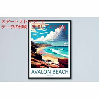 mz ポスター A3 (A4も可) アバロン ビーチ トラベル ウォール アート(印刷物)