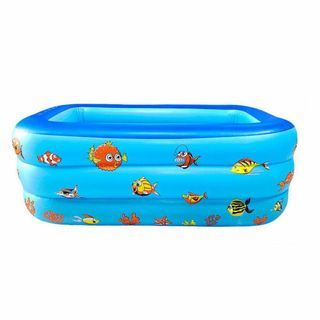 子供用プール 1-2人用 魚＋海草柄 130x85x50cm ビニールプール(その他)