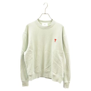 AMI Alexandre Mattiussi アミアレクサンドルマテュッシ SMALL RED AMI DE COEUR SWEATSHIRT ロゴ刺繍 クルーネックスウェットトレーナー USW001.730 グリーン(スウェット)