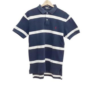 ポロラルフローレン(POLO RALPH LAUREN)のPOLObyRalphLauren(ポロラルフローレン) 半袖ポロシャツ サイズM メンズ美品  - ネイビー×白 ボーダー(ポロシャツ)