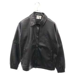 アディダス(adidas)のadidas アディダス ALWAYS FAUX LEATHER TRACK JACKET オールウェイズ フェイクレザー ジャケット ブラック HF2021(ライダースジャケット)