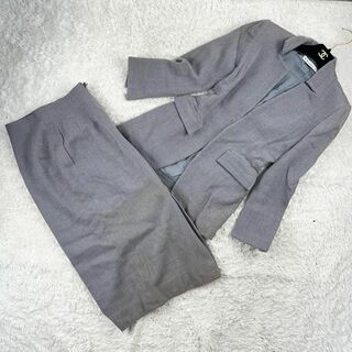 クリスチャンディオール(Christian Dior)のクリスチャンディオール　セットアップ　ジャケット　スカート　灰色　L〜XL(スーツ)