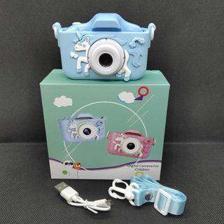 訳アリ トイカメラ 子供用 ユニコーン ブルー(知育玩具)