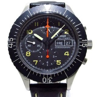 シン(SINN)のSinn(ジン) 腕時計 ミリタリークロノグラフ 156.B/156B メンズ SS/革ベルト/クロノグラフ/デイデイト 黒(その他)