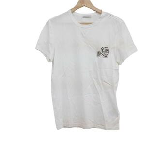 MONCLER(モンクレール) 半袖Tシャツ サイズS メンズ美品  - 白×ダークネイビー×ボルドー クルーネック