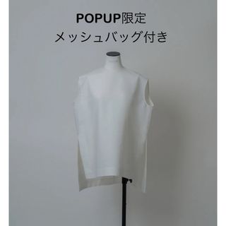 LOHEN ローヘン　ハイカウントスリーブレスブラウス➕POPUPメッシュバッグ(シャツ/ブラウス(半袖/袖なし))