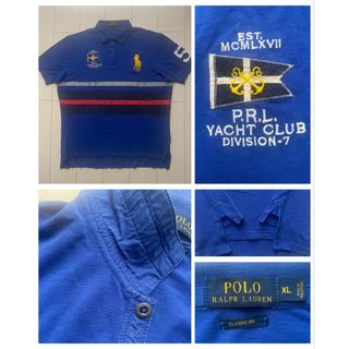 ポロラルフローレン(POLO RALPH LAUREN)の美品 POLO ラルフローレン PRL YACHT CLUB blue XXL(ポロシャツ)