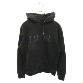 ディオール(Dior)のDIOR ディオール 21SS×Peter Doig Sweatshirt 143J688A0531 ピーター・ドイグ ロゴ刺繍プルオーバーパーカー フーディー ブラック(パーカー)