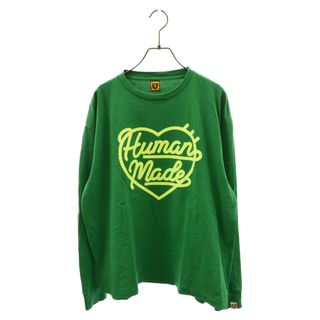 ヒューマンメイド(HUMAN MADE)のHUMAN MADE ヒューマンメイド Heart Print L/S TEE ハートプリント 長袖Tシャツ カットソー グリーン(ニット/セーター)