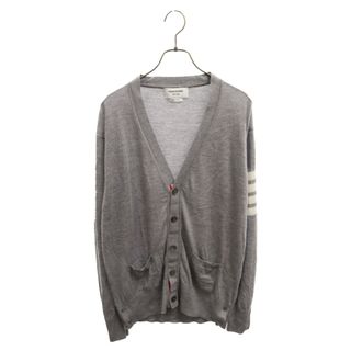 トムブラウン(THOM BROWNE)のTHOM BROWNE トムブラウン 4Bar Classic V Neck Cardigan 4バー クラシックVネック ウール カーディガン グレー MKC002A-00014058(カーディガン)