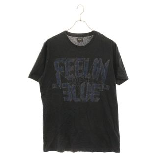 ディーゼル(DIESEL)のDIESEL ディーゼル FEELIN BLUE フロントロゴプリント Tシャツ カットソー ブラック(Tシャツ/カットソー(半袖/袖なし))