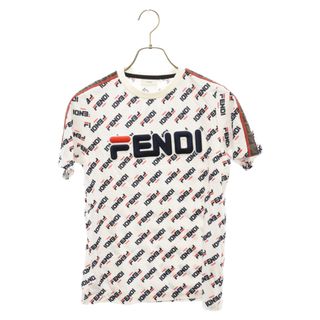 FENDI フェンディ ×FILA ロゴ総柄 クルーネック半袖Tシャツ ブ ホワイト AKUXV001 キッズ