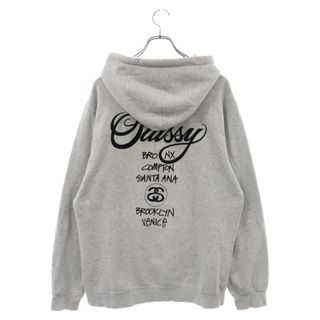 ステューシー(STUSSY)のSTUSSY ステューシー WORLD TOUR HOODIE ワールドツアー スウェット プルオーバー パーカー グレー(パーカー)