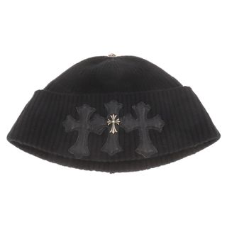 クロムハーツ(Chrome Hearts)のCHROME HEARTS クロムハーツ BEANIE BAIT & TACKLE カシミヤセメタリークロスパッチビーニーキャップ 帽子 ブラック(ニット帽/ビーニー)