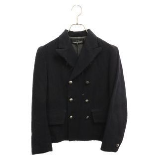 コムデギャルソン(COMME des GARCONS)のtricot COMME des GARCONS トリコ コム デ ギャルソン 05AW ピークドラペル ダブルブレスト カットオフ ウールメルトン シルバーボタン テーラードジャケット ネイビー レディース TP-J036(テーラードジャケット)