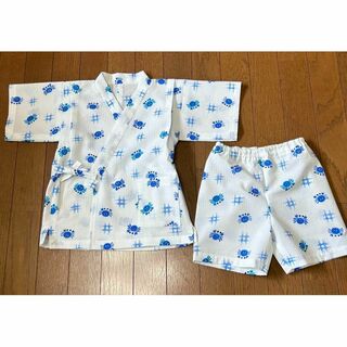 新品　幼児　甚平男の子用　カニさんプリント　88〜96cm 手作り(甚平/浴衣)