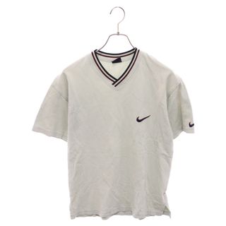 ナイキ(NIKE)のNIKE ナイキ 90s ワンポイントロゴ刺繍 Vネック 半袖Tシャツ ホワイト(Tシャツ/カットソー(半袖/袖なし))