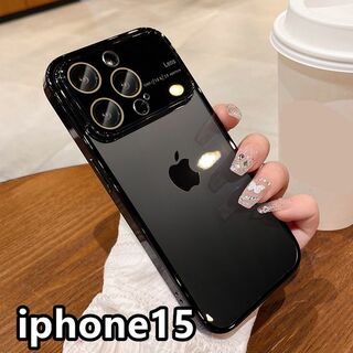 iphone15ケース 可愛い　お洒落  ブラック(iPhoneケース)