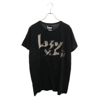 ヨウジヤマモト(Yohji Yamamoto)のYohji Yamamoto + NOIR ヨウジヤマモトプリュスノアール Lazy Yohji レイジーヨウジ ブリーチロゴプリント 半袖Tシャツ カットソー ブラック(シャツ)