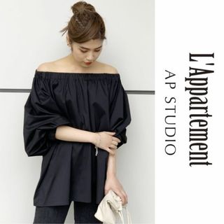 L'Appartement DEUXIEME CLASSE - 20SS AP STUDIO ポリエステルコットンギャザーブラウス