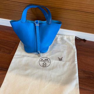 エルメス(Hermes)のエルメス Hermes ピコタンロックPM ブルー系　シルバー金具(ハンドバッグ)