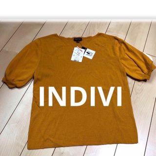 インディヴィ(INDIVI)の最終値下げ❗️INDIVI 半袖ニット　からし色　新品❗️(ニット/セーター)