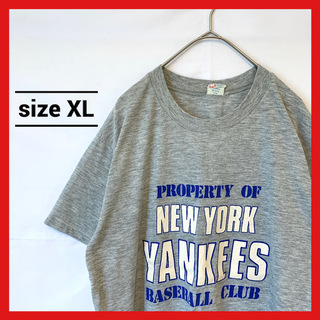90s 古着 ノーブランド Tシャツ ヤンキース ベースボール XL (Tシャツ/カットソー(半袖/袖なし))