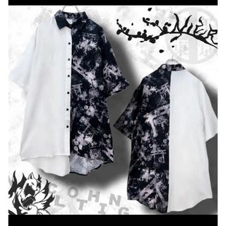 NieR 夏用TWO-TONE SHIRT【鳥居×和柄九尾】新品(シャツ/ブラウス(半袖/袖なし))