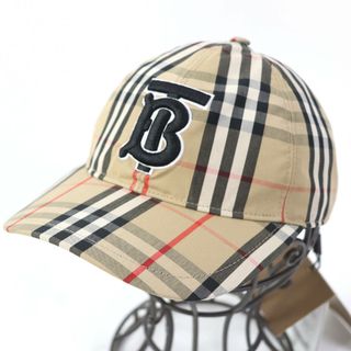 バーバリー(BURBERRY)の未使用品☆BURBERRY バーバリー 8017283 コットン TBロゴ ノバチェック ベースボールキャップ/帽子 ブラウン系 Ｓ/55cm イタリア製 正規品 レディース(キャップ)