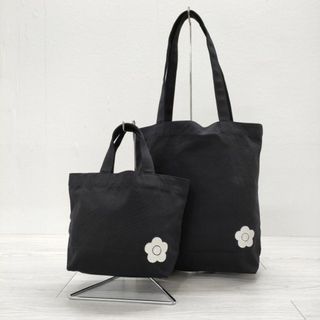 MARY QUANT - MARY QUANT 刺繍 キャンバス 2点セット トートバッグ ブラック レディース マリークヮント【中古】4-0518G◎