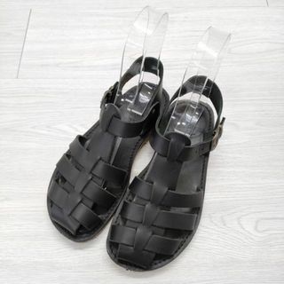 duckfeet レザー アンクルベルト サイズ37 サンダル ブラック レディース ダックフィート【中古】4-0518S◎(サンダル)