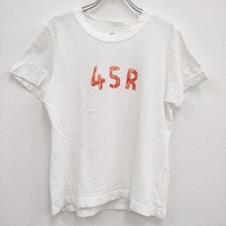 フォーティーファイブアールピーエム(45rpm)の45R/45rpm ロゴ コットン サイズ3 半袖Ｔシャツ カットソー ホワイト レディース フォーティーファイブアールピーエム【中古】4-0518S♪(Tシャツ(半袖/袖なし))