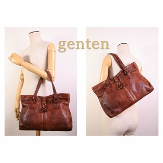 genten - genten ゲンテン◆本革トートバッグ・肩掛けOK・横長