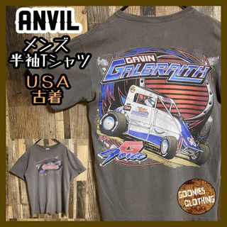 アンビル(Anvil)のメンズ アンビル モーター スポーツ バックプリント USA古着 半袖 Tシャツ(Tシャツ/カットソー(半袖/袖なし))