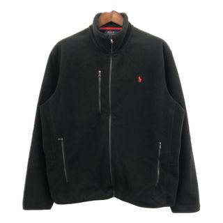 ポロラルフローレン(POLO RALPH LAUREN)のPolo by Ralph Lauren ポロ ラルフローレン フリースジャケット ワンポイント ブラック (メンズ XL) 中古 古着 Q8406(その他)