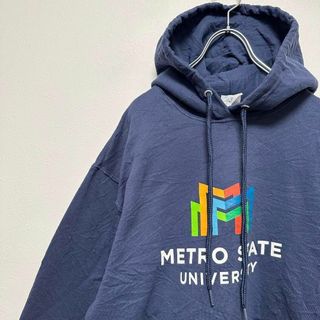 古着　METRO STATE ユニバーシティ　カレッジ　プルオーバーパーカー(パーカー)