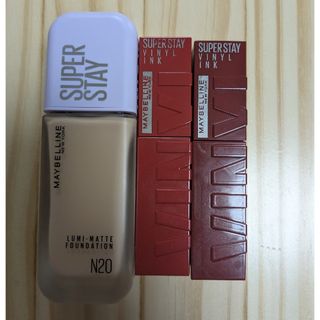 MAYBELLINE - メイベリン　リキッドファンデーション　リップ　3点セット